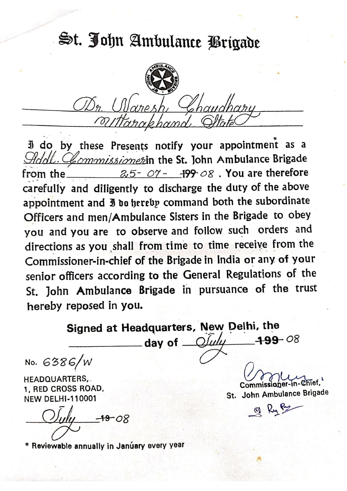 1908 Certificate